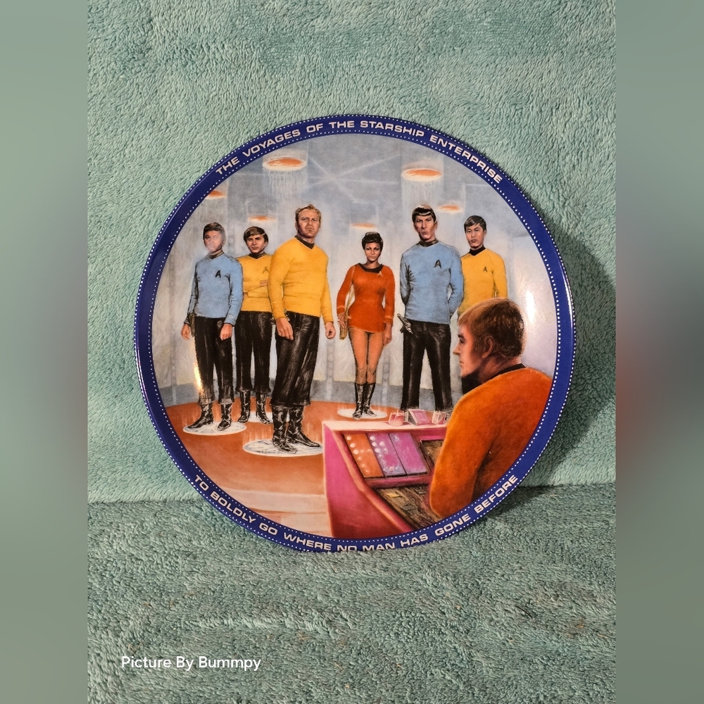 Vintage Star Trek Collector Plate Beam Us Down Scotty Limited Edition